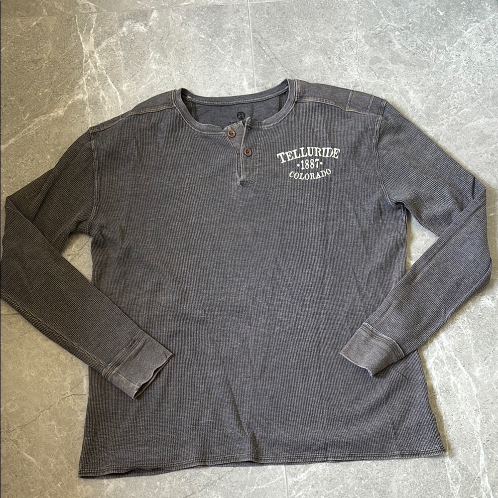Artisan Charcoal brown/grey Henley Shirt